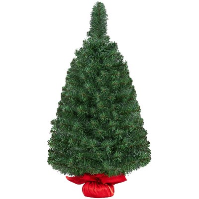 Yaheetech 2Ft/3Ft Tabletop Christmas Tree Mini Artificial Christmas Tree with Cement Base, Green