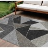 Coffee Charcoal And Gray Geometric Washable Indoor Outdoor Area Rug - 2 of 4