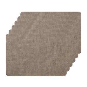 Unique Bargains Dining Heat Resistant Faux Leather PU Placemats 17 x 12 Inches 6 Pcs - 1 of 4