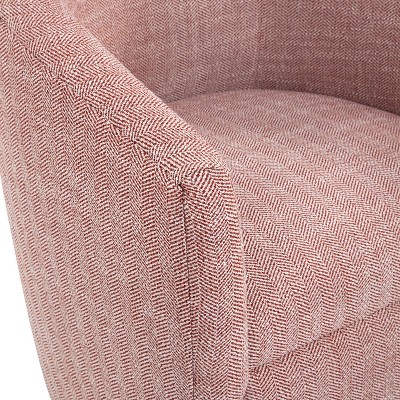 Lynton Transitional Barrel Swivel Accent Chair in Henna