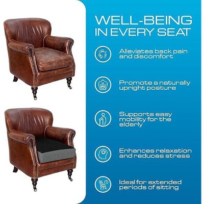 Extra Large Black and Gray Velvet Memory Foam Recliner Cushion