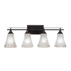 Toltec Lighting Uptowne 4 - Light Vanity in  Dark Granite with 5.5" Fluted Frosted Crystal Shade - 1 of 1