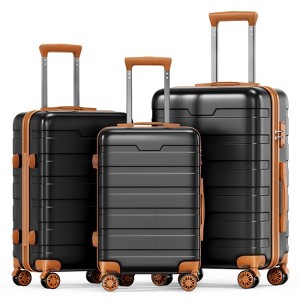 3-Piece PC+ABS Luggage Set with TSA Locks, 360° Spinner Wheels & Expandable Hard Shell Suitcases - 1 of 4
