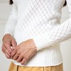 Hope & Henry Women's Organic Diamond Stitch Mock Neck Sweater - 3 of 4