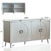 59.8" Modern Wooden 4-Door Sideboard Buffet Cabinet,Adjustable Shelves Storage Server for Living Room Kitchen Entryway-Baofuwish - 4 of 4