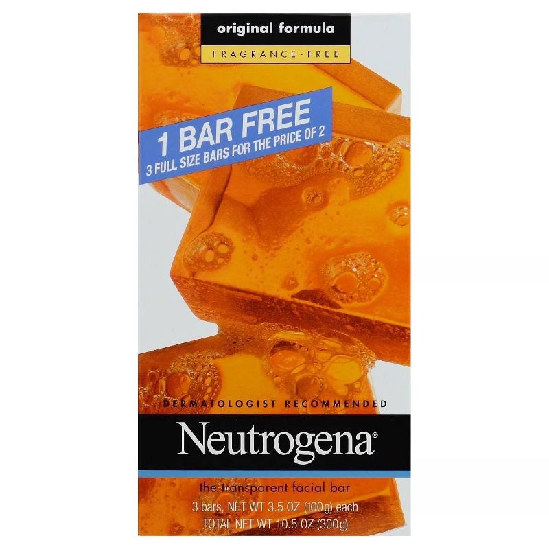 Neutrogena Facial Cleansing Bar - Unscented - 0.35oz/3pk, 1 of 6