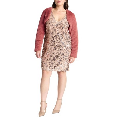 ELOQUII Women's Plus Size Faux Fur Bolero