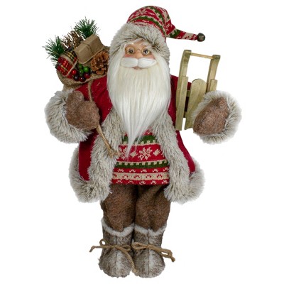 Northlight 18" Nordic Santa Christmas Figure with Sled