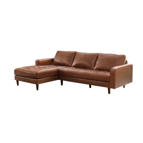 Abbyson devonshire deals leather tufted sectional