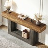 Resenkos Entryway Table, Console Sofa Table,63" Wood Console Table, Farmhouse 2-Tier Sofa Table Entryway Table,Rustic - 2 of 4
