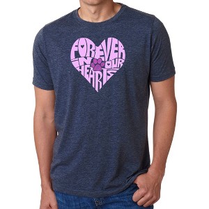 LA Pop Art Forever In Our Hearts - Men's Premium Blend Word Art T-Shirt - 1 of 4