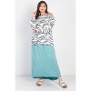Slickblue Plus Zebra Flannel Long Sleeve Top with Cold Shoulder Detail, Soft Stretch, White & Charcoal, 1XL-3XL - 3 of 4