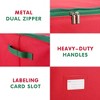 Red Christmas Oxford Ornament Storage Box Adjustable Dividers, Hold Up to 64 Ornaments Balls Accessories, Container with Zippered Closure - 4 of 4