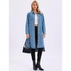 INSPIRE CHIC Women's Denim Button Down Curved Hem Fall Long Sleeve Midi Jean Shirt Dress - 3 of 4