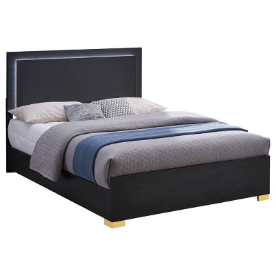 Coaster Home Furnishings Marceline Bed with LED Headboard, Black, Queen