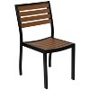 Merrick Lane 3 Piece Patio Table and Chairs Set Faux Teak Wood And Metal Indoor/Outdoor Table and Chairs with All-Weather Purpose - 4 of 4