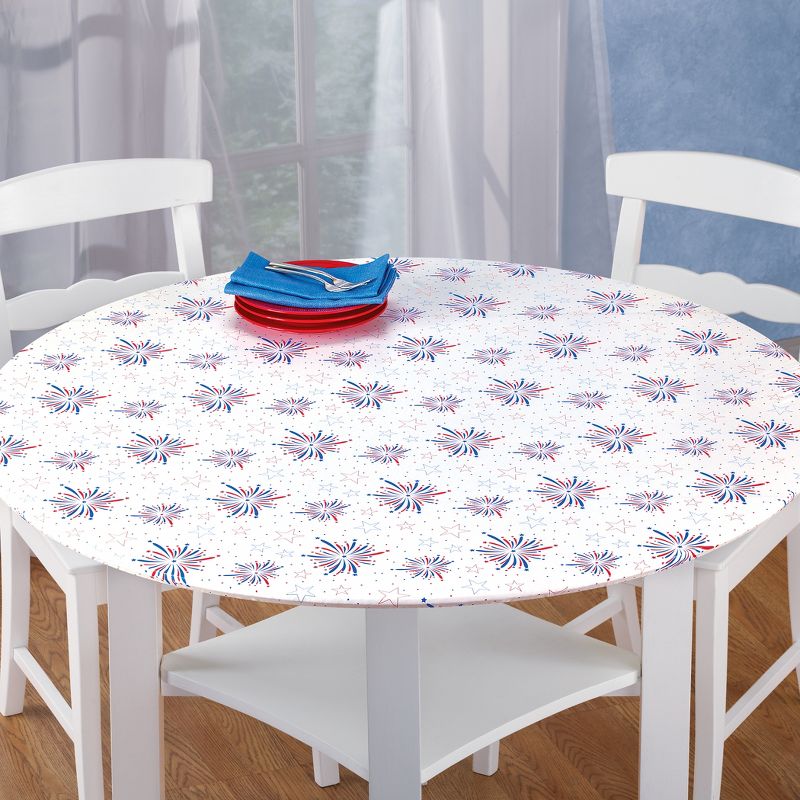 Collections Etc Patriotic Fitted Round Vinyl Dining Table Cover MEDIUM, 2 of 5