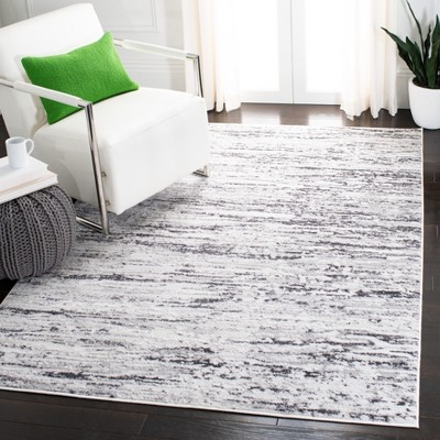 Amelia 3' x 5' Light Grey and Charcoal Synthetic Area Rug