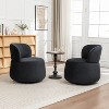 SEYNAR Contempoary Velvet 360 Degree Swivel Round Accent Chair with Metal Base Set of 2 - 3 of 4