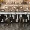 Emma and Oliver Set of Four Backless Metal Stools with All-Weather Poly Resin Seats for Indoor Use Only - 2 of 4