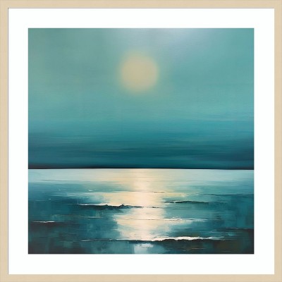 Amanti Art Blue Ocean Sunrise by Irena Orlov Wood Framed Wall Art Print