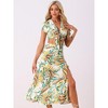 Allegra K Women's Tropical 2-Piece Wrap Crop Top and Hawaiian Ruched Front Maxi Skirt Set - 4 of 4