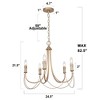 LNC Concise 5-Lights 24.5" Modern Candle Medium Chandelier,Matte Gold and White - 2 of 4
