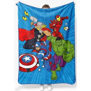Jay Franco Marvel Avengers Team Up Plush Throw Blanket - 1 of 4