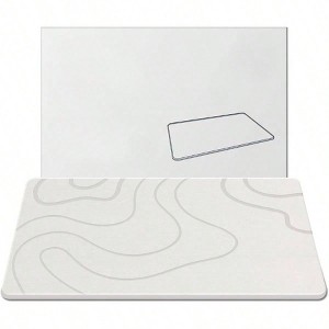 Bath Mat, Non - Slip Diatomaceous Earth Shower Mat, Quick - Drying, Easy to Clean, 24''*16'' White - 1 of 4