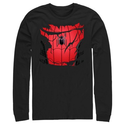 Men's Marvel Spiderman: No Way Home Ripped Costume Long Sleeve Shirt ...