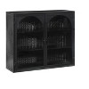 DOMETOUR 27.56"Glass Doors Two-door Wall Cabinet with Featuring 3-tier Storage, with Characteristic Woven Pattern for Dining Room Bathroom - 4 of 4