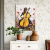 Kumasinova Girl Playing Violin among Flowers Wall Art for Living Room Modern Wall Art Textured Wall Art - 3 of 4
