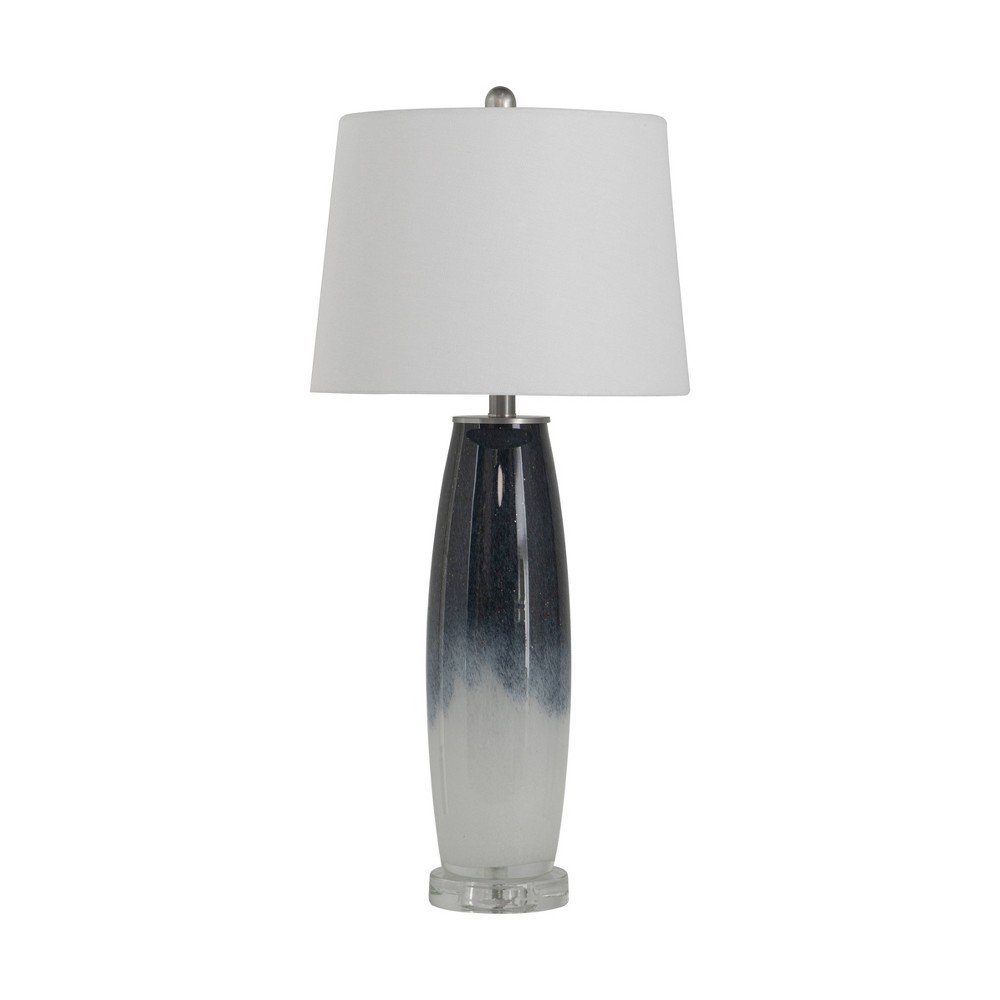 Photos - Floodlight / Garden Lamps 14"x28.5" Ombre Glass Table Lamp Gray/White - A&B Home