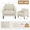 Accent Chair,Mid Century Modern Living Room Chairs, Green Upholstered Arm Chair,Comfy Breathable Linen Fabric, Sofa Chair with Wood Legs - 2 of 4