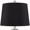 Regency Hill Blair Traditional Table Lamps 25" High Set of 2 Brushed Nickel Black Faux Silk Drum Shade for Bedroom Living Room Bedside Office House - 2 of 4
