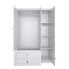 Keloyid White Wood 47.24 in. Armoire with 2 Drawers and 5 Shelves - 2 of 4