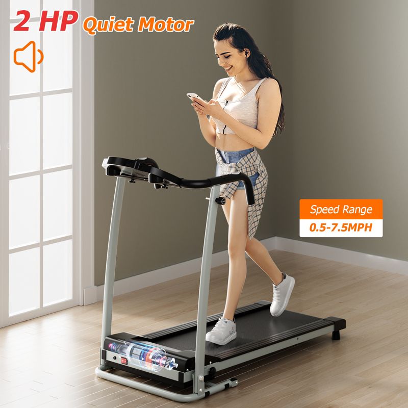 Costway 2 HP Up to 7.5MPH Folding Treadmill Motorized Running Machine 12 Preset Program & LCD Display Screen, 4 of 11
