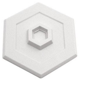 Prime Line U9275 Hexagon Door Knob And Wall Shield, 5", White - 1 of 1
