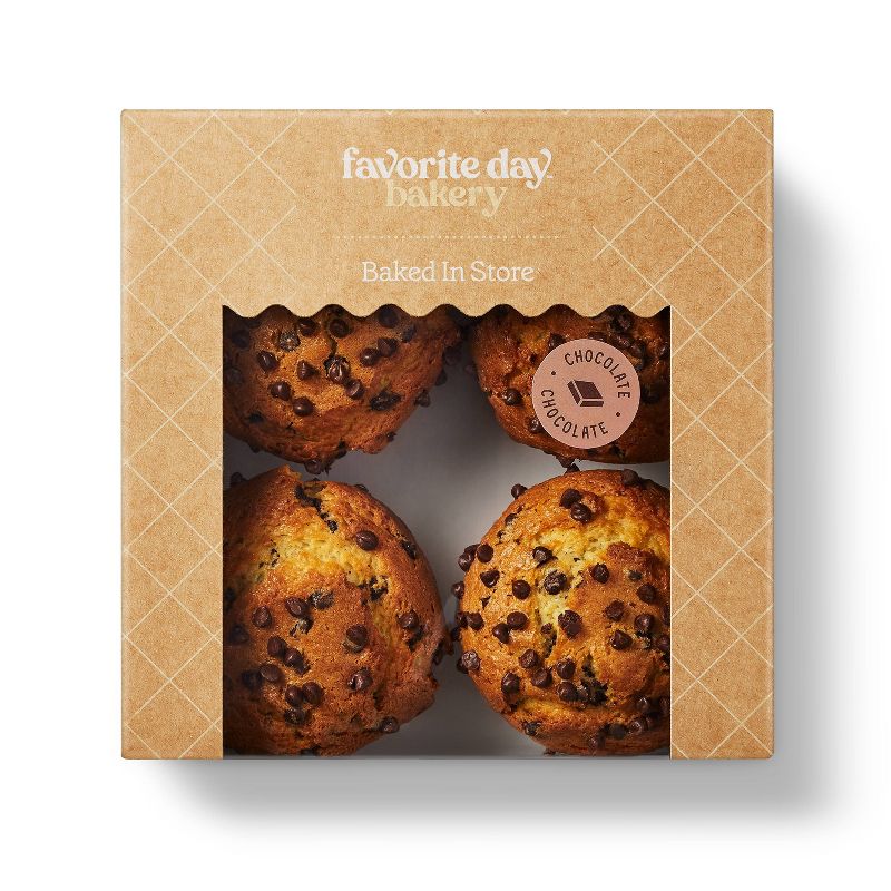 Chocolate Chip Muffins - 16oz/4ct  - Favorite Day&#8482;, 1 of 5