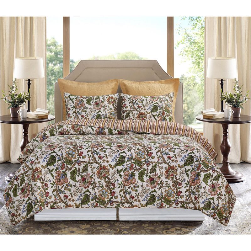 C&F Home Amara Cotton Floral Quilt Set  - Reversible and Machine Washable, 4 of 10