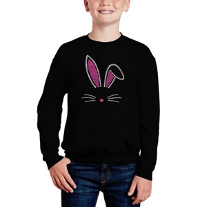 LA Pop Art Bunny Ears - Boy's Word Art Crewneck Sweatshirt - 1 of 3
