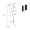 GlasFlength Decorative Storage Cabinet MDF Over Toilet Organizer with 2 Rattan Doors & Adjustable Shelves, Natural Wood, 24.40"*9.05"*64.96" - 3 of 4