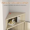 Hooseng Rattan Freestanding Bar Storage Cabinet, 4-Tier Corner Cabinet with Doors and Shelves, Corner Table for Small Spaces - 4 of 4