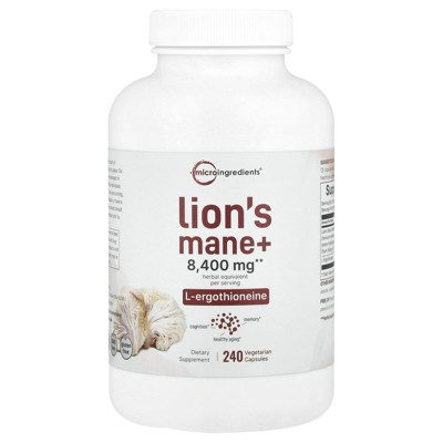 Micro Ingredients Lion's Mane + L-Ergothioneine, 240 Vegetarian Capsules