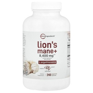 Micro Ingredients Lion's Mane + L-Ergothioneine, 240 Vegetarian Capsules - 1 of 4