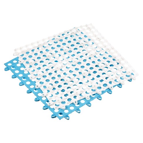 21 x 21 in Pebble Non-slip Bathtub Mat Shower Mat with Drain Holes Suction  Cups