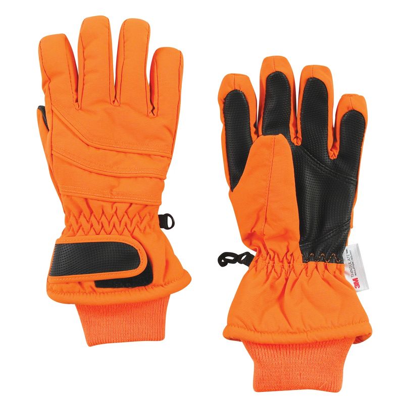 Hudson Baby Unisex Snow Gloves, Orange, 1 of 4