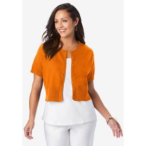 Jessica London Women's Plus Size Jewel-Neck Shrug - 1 of 4