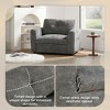 Whisen Oversized Chenille Tufted Single Sofa & Armchair with Charging Ports and Structured Pull-line Design - 3 of 4