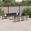 vidaXL 8-Piece Patio Sofa Set with Cushions - Modular Outdoor Pinewood Lounge - Garden, Terrace, Deck, Backyard Seating - 242.5 lb Capacity Per Seat - 3 of 4